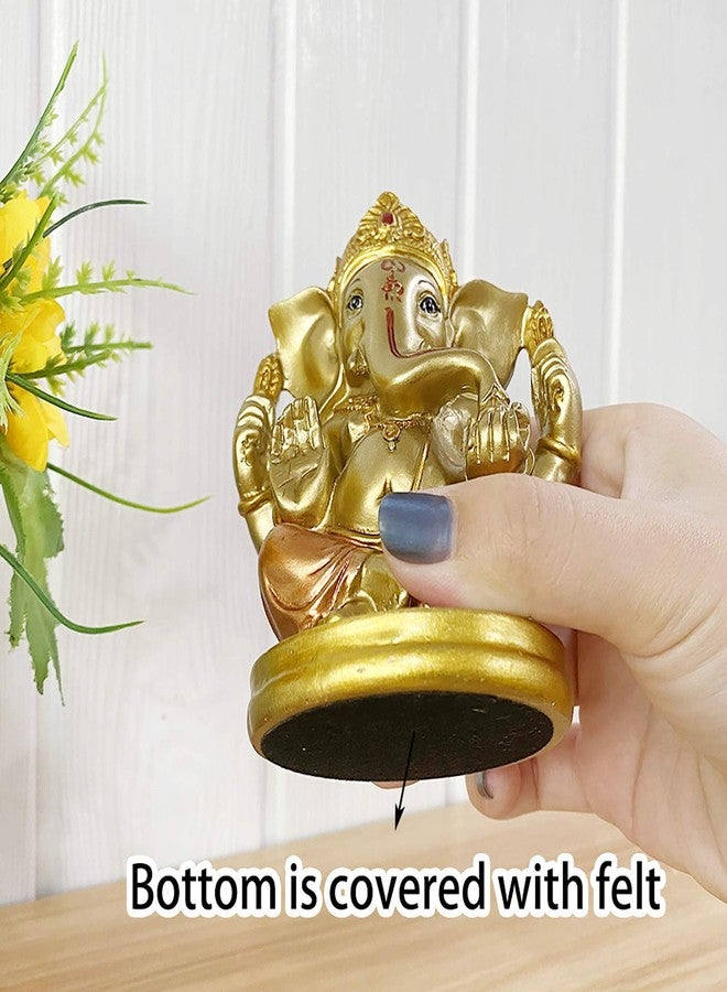 BangBangDa Hindu Lord Ganesha Statue - Indian Elephant God Murti Decor Hand Painting Figurines Idol Wedding Return Gifts Home Mandir Pooja Item Altar Yoga Room Decor - Image 4